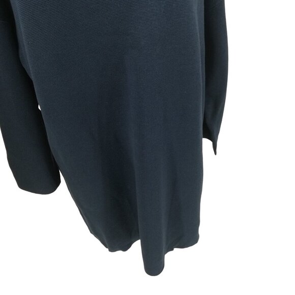 Eileen Fisher Long Sleeve Scoop Neck Silk Cotton Sweater Tunic Dress Size L Blue - Picture 6 of 12
